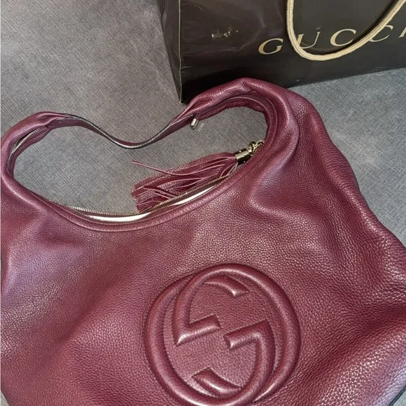 Gucci Burgundy Leather Hobo Bag - Picture 3 of 5